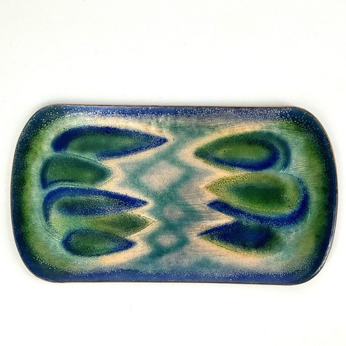 Vintage mcm enamel copper - copper, tray